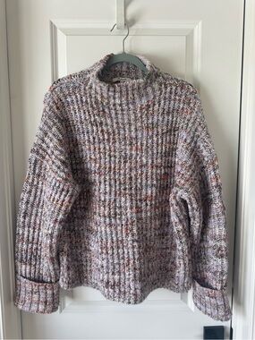 Madewell- Cozy Marled Lavender Multi-Color Knit Sweater